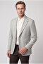 Ds Damat Slim Fit Gray Dobby Fabric Jacket - 3