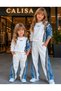 PREMIUM Girls' Denim Trim Striped Pants Sweat 2-Piece Festive Outfit Set - 7-14 age - 4