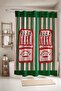 Green Striped Sardines Patterned Bathroom Curtain, Shower Curtain, Bathtub Curtain 175X200Cm