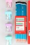 X Dekomus, Original Faber-Castell 32 Piece Stationery Set, 12 Cornered Coral and Red Pencils, 4 Erasers, 4 Pencil Sharpeners Set - 4