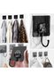 5 Pieces of Black Strong Adhesive Wall Hangers That Stick to the Wall - 5-Piece Set, No Drilling Required, Bathroom, Kitchen, Room Clothing Hanger - 3