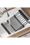 Expandable SS Dish Rack & Kitchen Sink Drain Basket Adjustable Over Sink Drying Rack - 4