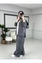 Lina Smoked Elegance Combed Cotton Suit – Women's Oversize Comfortable Cut Top and Pants Two-Piece Set - 7