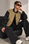 Women's Leather Sleeve Detailed Oversize Bomber Jacket Fk3535 - 2