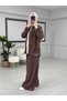 Lina Smoked Elegance Combed Cotton Suit – Women's Oversize Comfortable Cut Top and Pants Two-Piece Set - 6