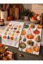 Set of 2 Pumpkin Patterned Kitchen Towels – Autumn Themed Decorative Drying Cloths Set - 2