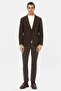 Ds Damat Slim Fit Brown Plain Fabric Jacket - 4