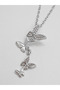 Women's Butterfly Detailed Zircon Stone Steel Chain Stylish Minimal Elegant Design Gift Necklace - 5