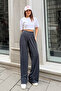 Women's Cupra Modal Pleated Wide Leg Casual Pants 6006 Anthracite - Premium Series - 3