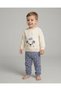 Baby Boy Seasonal Plaid Pants with Teddy Bear Embroidery 9-12-18-24-36 Months 2 Thread Baby Set - 3