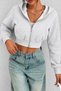Nawly Kar Melanj Winter Loose Fit 3 Thread Hooded Kangaroo Pocket Thick Sweatshirt Crop Zipper Cardigan - 5