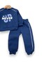 Boy's Winter 3-Thread Ribbed Never Printed Top and Bottom Tracksuit Set for Ages 2-3-4-5-6 - 6