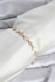 Gold Color Zircon Stone Row Clover Model Women's Bracelet with Elevator Chain