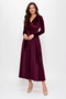 Long Pleated Velvet Dress Plum - 2