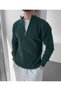 Men's 3-Piece Half-Zip Ribbed Knit Sweater Set - 4