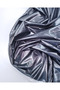 Combed Cotton Fabric with Shiny Green and Gray Foil Print, Fine Knitted Fabric for T-Shirts & Dresses, Width: 140cm