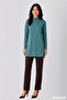 Viscose Stand Collar Tunic-Petrol Green - 8