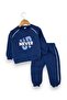 Boy's Winter 3-Thread Ribbed Never Printed Top and Bottom Tracksuit Set for Ages 2-3-4-5-6 - 2