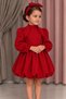 Girl's White Balloon Skirt Long Sleeve Stylish Special Occasion Dress