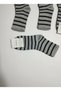 Gray-Black Striped Patterned College Socks 12-Pack - 3