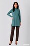 Viscose Stand Collar Tunic-Petrol Green - 7