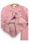 Girl's Winter 3-Strand Ribbon Heart Printed Top and Bottom Set with Pompoms for Ages 2-3-4-5-6 - 7