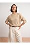 10856 Glitter Short Sleeve Sweater-Beige