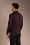 Men's Plum Patterned Polo Neck Tricot - 4