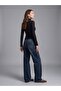 72358 Blue Black Wide Trousers-Navy Blue - 2