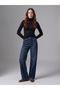 72358 Blue Black Wide Trousers-Navy Blue - 4