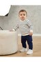 Baby Boy Seasonal Striped 6-9-12-18 Months 2 Thread Top and Bottom 100% Cotton 2-Piece Set
