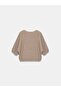 10856 Shiny Short Sleeve Sweater-Light Mink - 6