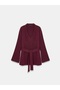 61002 Double-Breasted Belted Wool Blend Knitwear Cardigan-Burgundy M. - 5