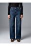 72358 Blue Black Wide Trousers-Navy Blue - 3