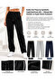 Women's Tapered Leg Sweatpants with Inside Pockets and Side Stripes, Winter Comfortable Casual Trousers - 3