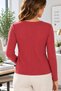 Women's Thick Ribbed Camisole Long Sleeve Double Breasted Collar Blouse - 3