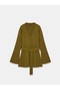 61002 Double-Breasted Belted Wool Blend Knitwear Cardigan-Oil Green - 5