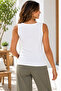Women's Ribbed Camisole Buttoned Strap Blouse - 3