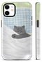Compatible with iPhone 12 / 12 Pro - Double Layer Cover with Cat Design, Glossy Surface Protective Glossy Touch Case