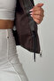 Women's Flato Jacket with Pockets and Elastic Waist, Leather Look - 2
