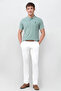 Mens Light Green Solid Slim Fit Cotton Polo Tshirt - 4
