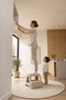 2-Step Ladder Stool - Multi-Purpose Step Stool with Non-Slip Base - Beige - 3