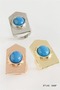Ilkestor Triangle Turquoise Stone Ring (11426) Silver Color - 2