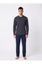Men's Patterned Long Sleeved Pajama Set - 3