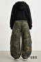 Camouflage Patterned Extra Loose Fit Y2K Cargo Pocket Balloon Pants - 2
