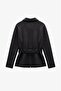 Black Belted Zippered Cardigan - 4