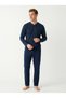 Men's Patterned Long Sleeved Pajama Set - 2