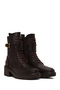 Women's Brown Zippered Thick Heeled Leather Boots Wf180025Df - 2