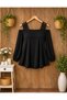 Modern Touch - Women's Off-Shoulder Multi-Strap Detailed Long Sleeve Viscose Blouse |   Egd-44064 - 2