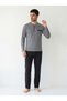 Men's Patterned Long Sleeved Pajama Set - 2